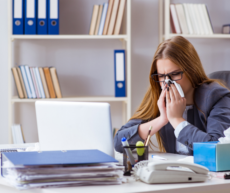 dipendente ammalata a causa della cattiva gestione igienica HVAC.