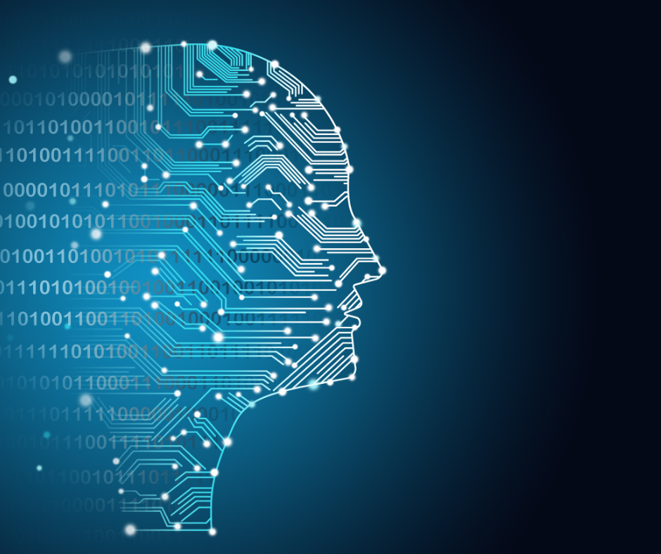 Viso costruito da codice di intelligenza artificiale.