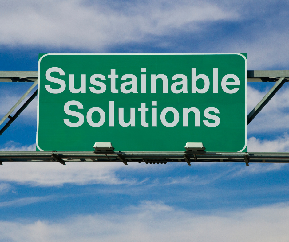 Cartello che indica la strada per la transizione sostenibile.